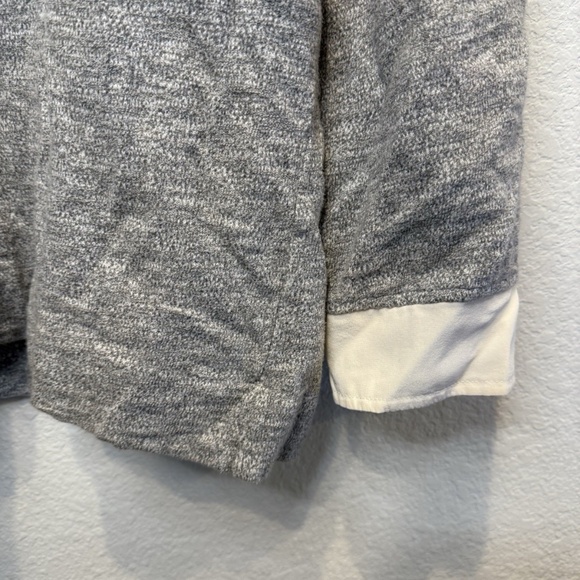 JCrew Peter Pan collar gray cream silk trim Medium - Picture 4 of 8